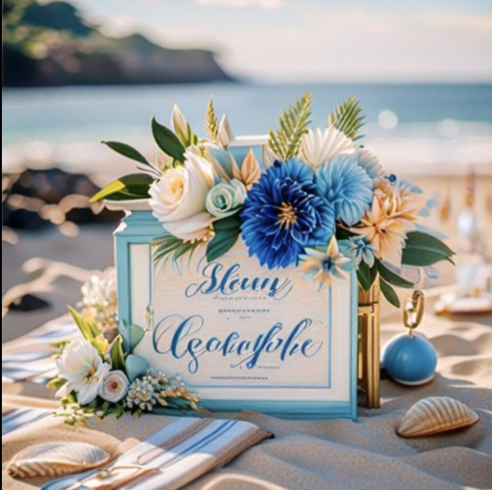 beach wedding invitation